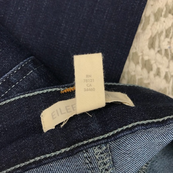 Eileen Fisher Straight Leg Dark Wash Jeans - Picture 8 of 8